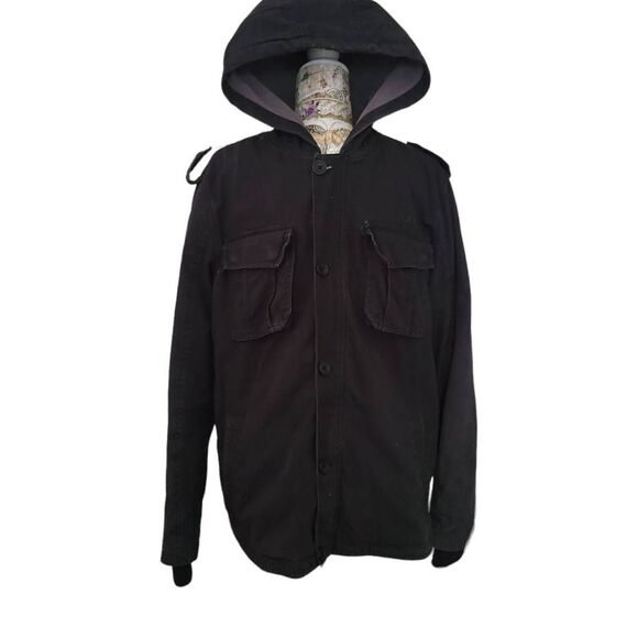 Hurley Black Cotton Denim Warm Lining Jean Jacket - Picture 13 of 13